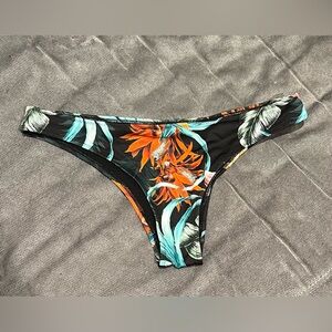 H&M Black and Orange Floral Bikini Bottom